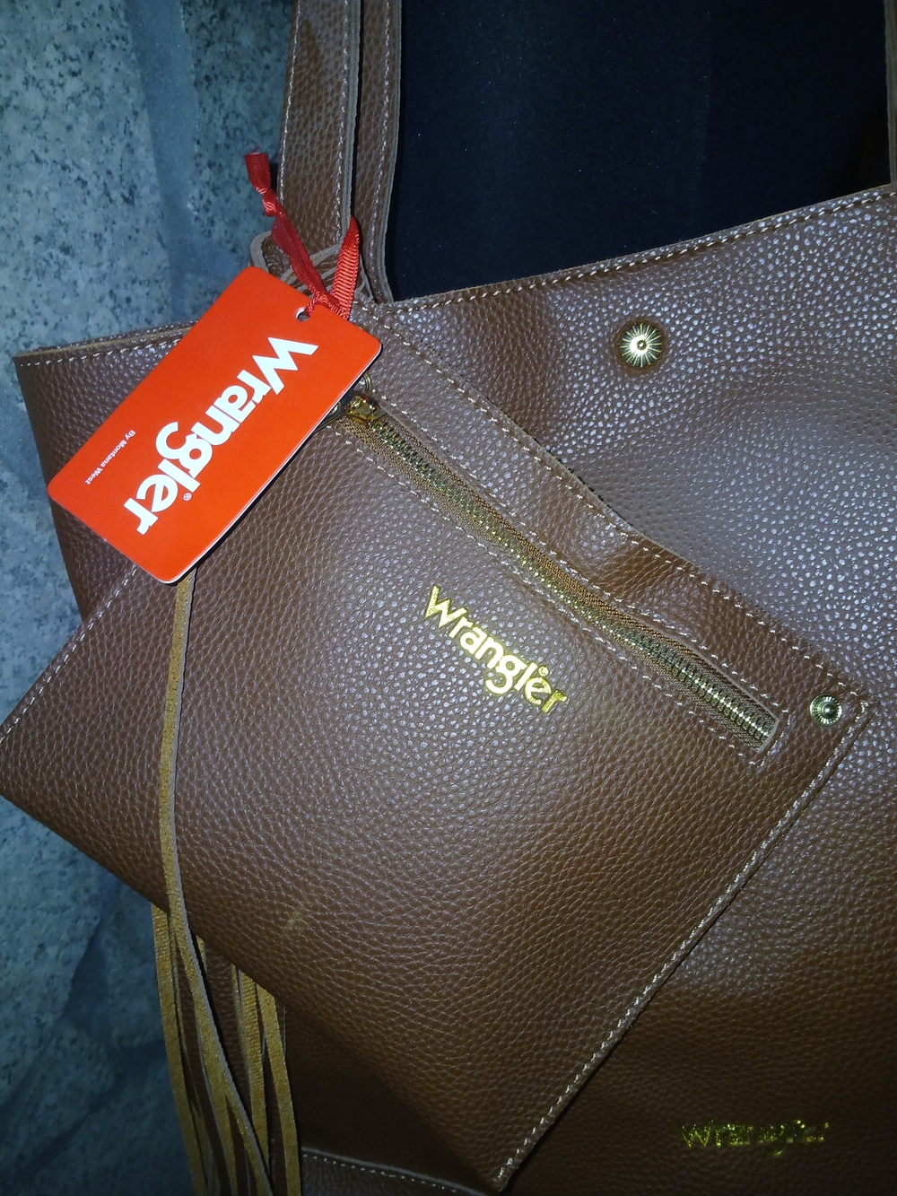Wrangler Brown Women's Tote Bag with Zip Pocket Wallet